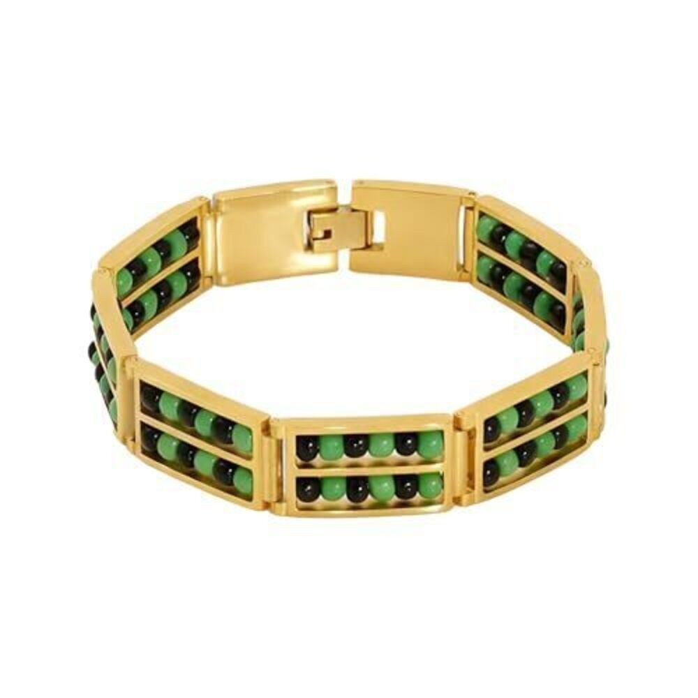 4642 Babalawo Orula Protection Bracelet and , 18K Gold Plated Stainless